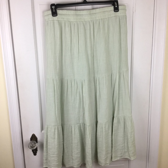 Wonderly Light Green Maxi Skirt - Picture 3 of 5